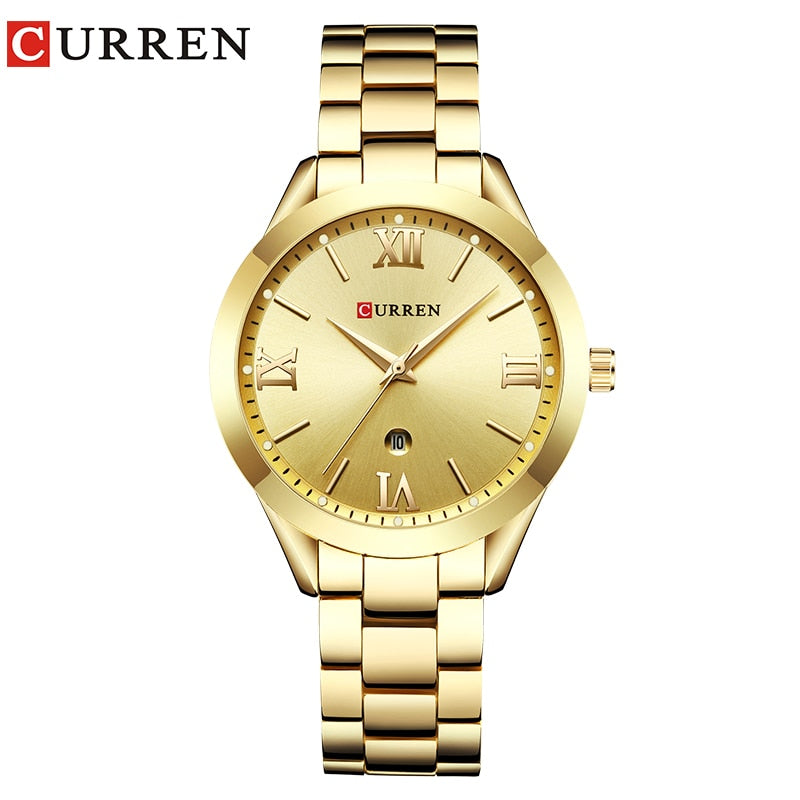 Relógio Feminino Pulseira de Aço Luxo Curren