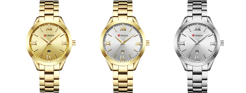 Relógio Feminino Pulseira de Aço Luxo Curren