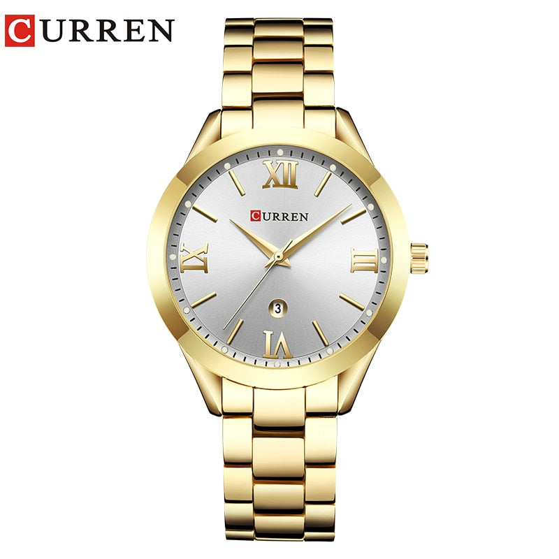 Relógio Feminino Pulseira de Aço Luxo Curren