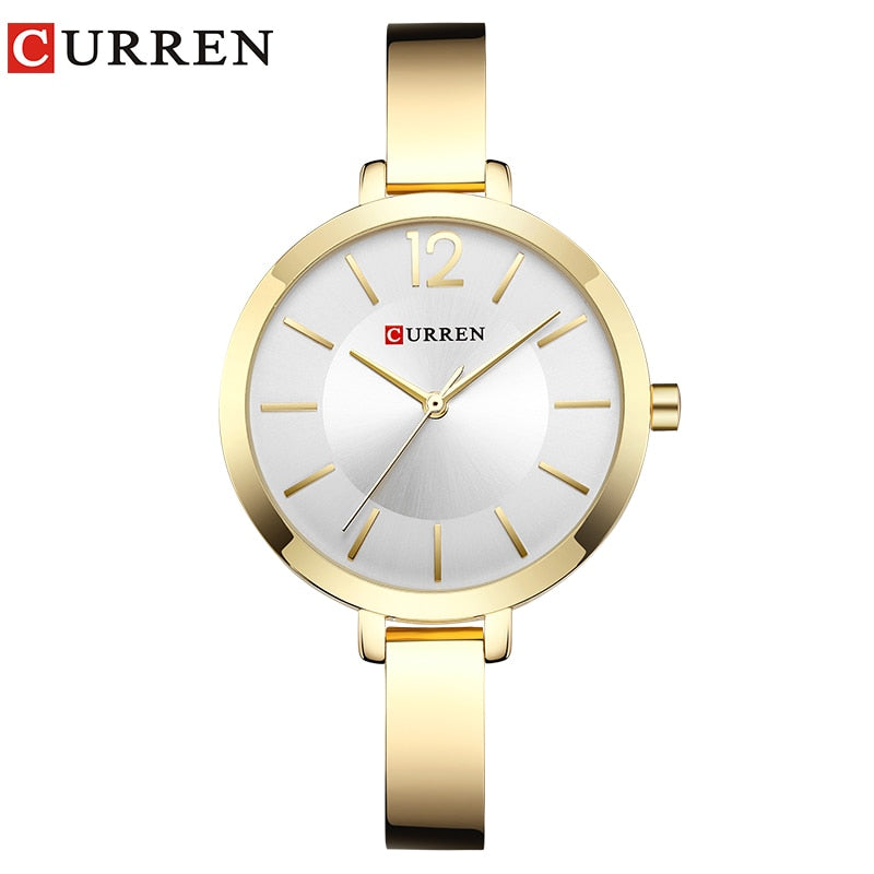 Relógio Luxo Curren Feminino Aço Inoxidável