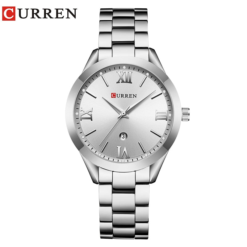 Relógio Feminino Pulseira de Aço Luxo Curren